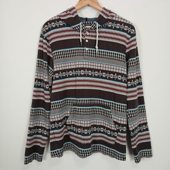 On The Byas Hooded Sweater Men Medium Boho Tribal Southwestern Aztec Rugged Cozy - Picture 1 of 12